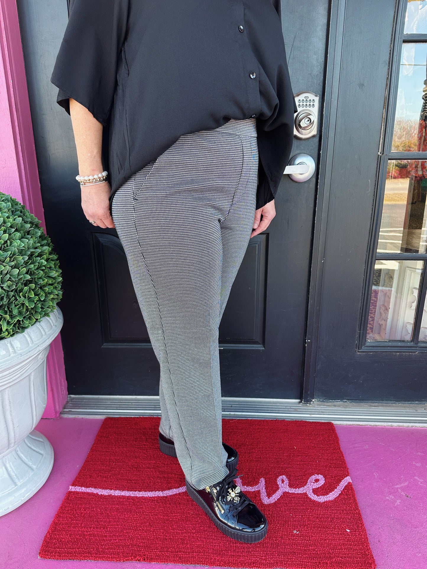 Kayla Mini Plaid Pull On Trouser