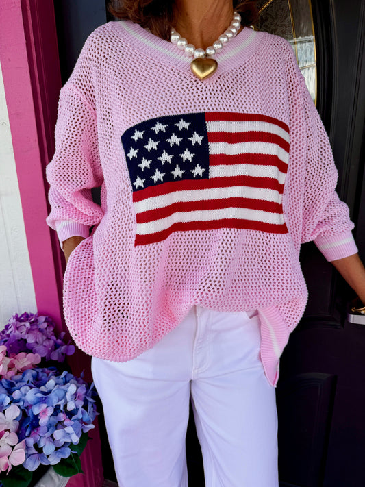 Pink Americana Sweater