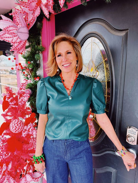 Kaila Faux Leather Top