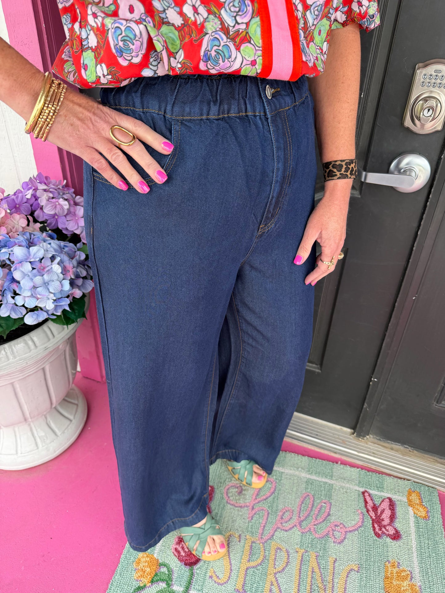 Lusitania Elastic Waist Denim Pant
