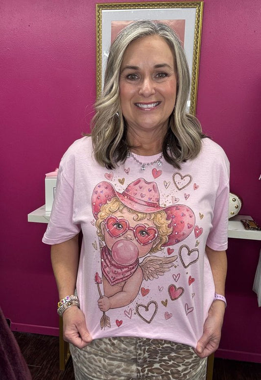 Bubble Blowing Cowgirl Tee