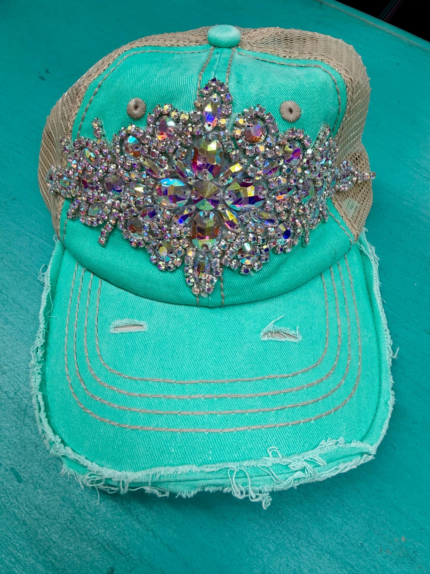 Large Rhinestone Cap