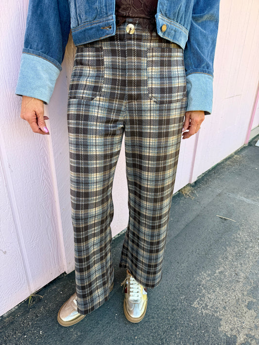 Coco Plaid Front Pkt Pants