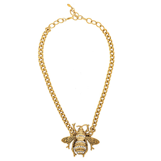 Gold Big Bee Necklace