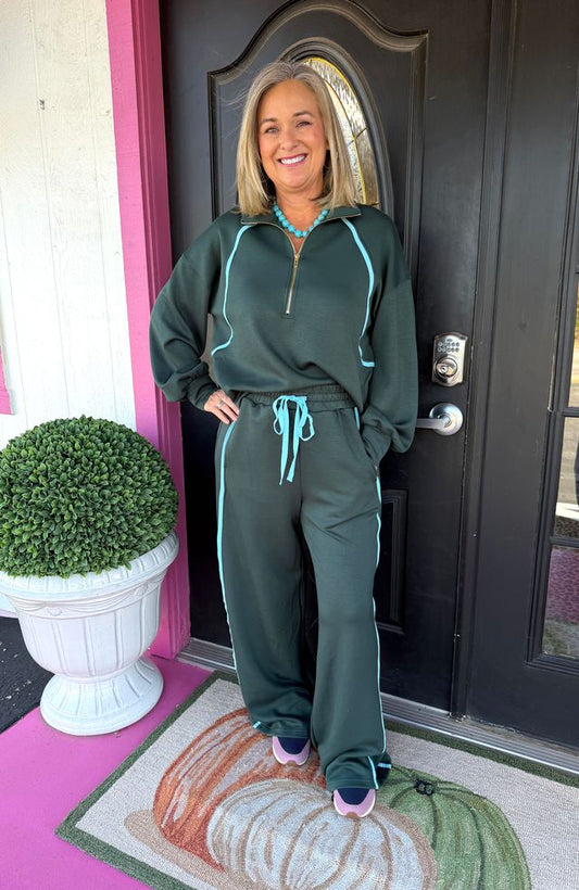 Green Scuba Set w/Blue Trim
