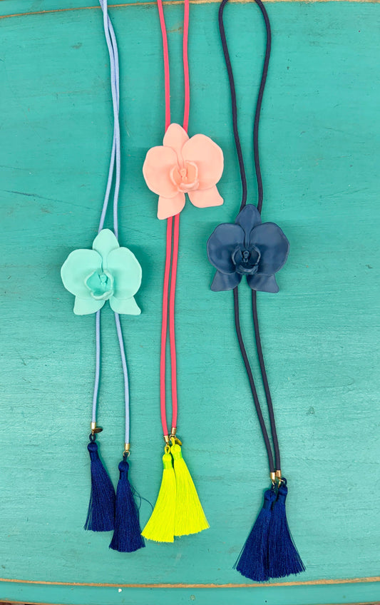 Orchid Flower Bolo With Tassels